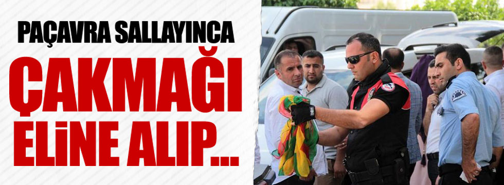 Polis, Adana'da PKK paçavrasını yaktı