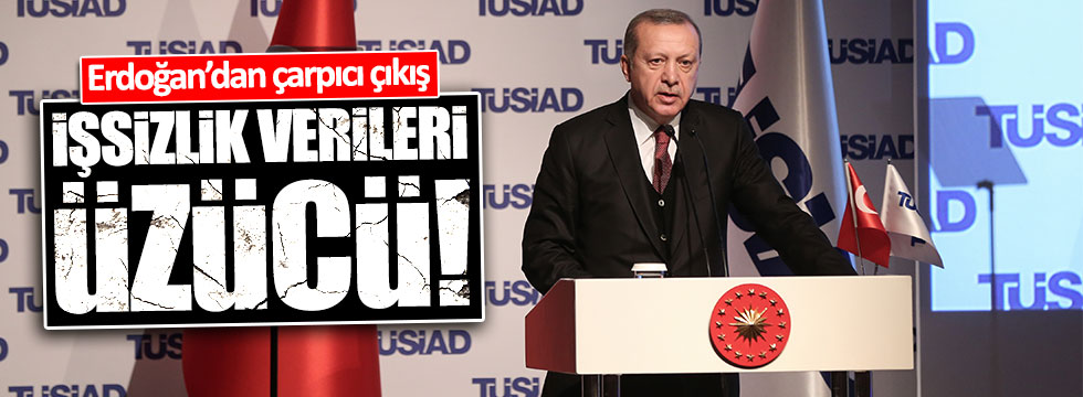 Erdoğan: İşsizlik verileri üzücü