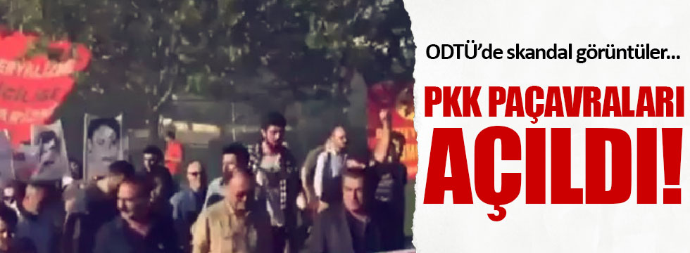ODTÜ'de PKK paçavralı eylem