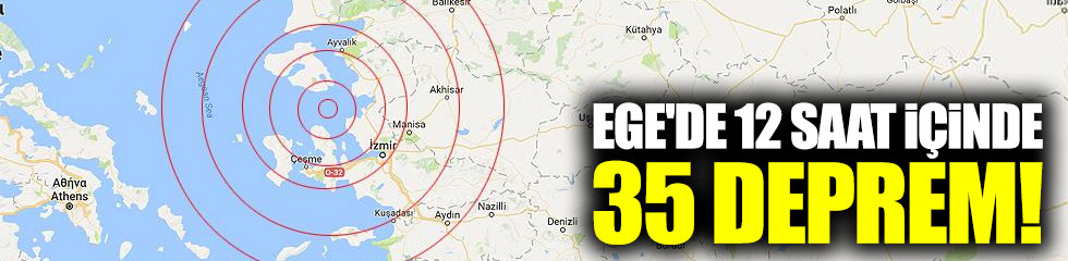 Ege'de 12 saat içinde 35 deprem