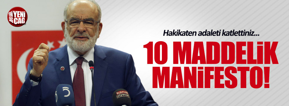 Saadet Partisi'den 10 maddelik manifesto!