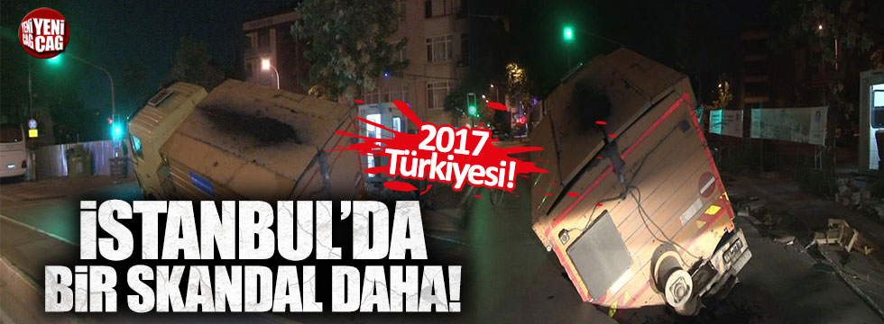 Burası İstanbul... Bir anda yol çöktü!