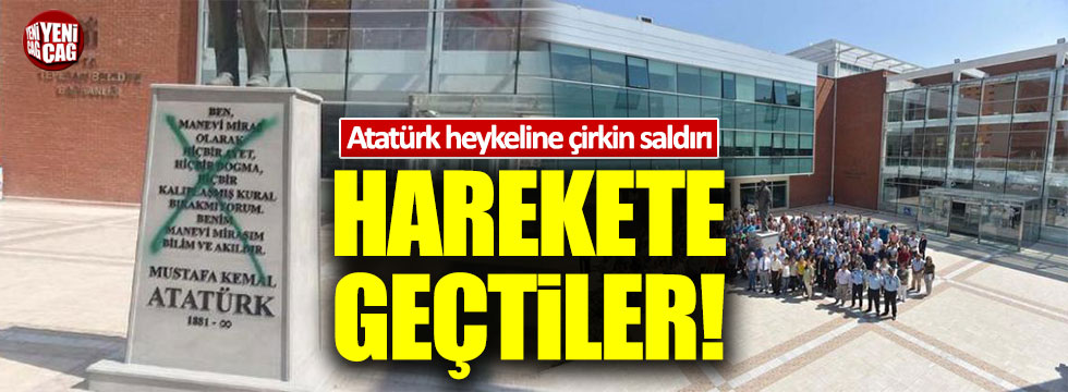 Eskişehir'de Atatürk büstüne çirkin saldırı