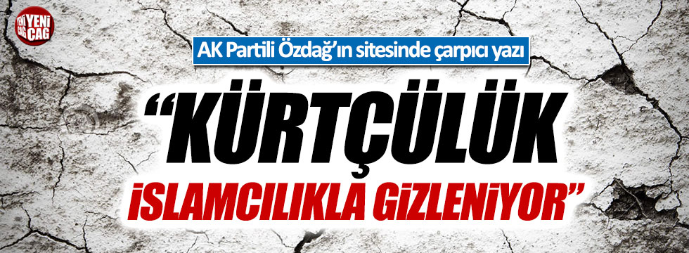 AK Partili Özdağ'ın sitesinde çarpıcı yazı