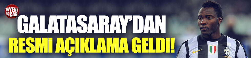Galatasaray'dan Asamoah'la ilgili resmi açıklama geldi