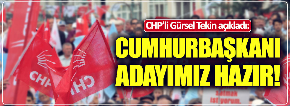 CHP'li Tekin: Cumhurbaşkanı adayımız hazır