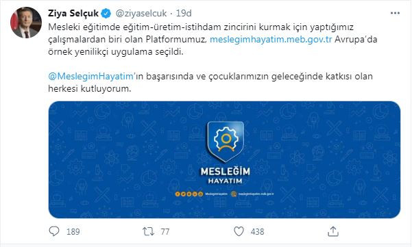 'Mesleğim Hayatım' Avrupa'da örnek yenilikçi uygulama seçildi - Resim : 1