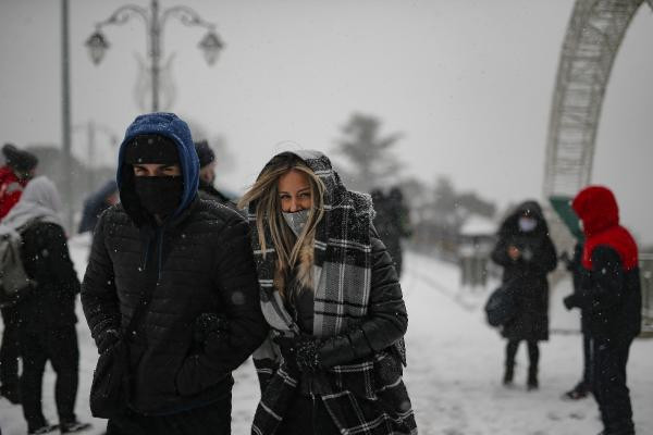 İstanbullular güne karla uyandı. Dört gün boyunca kesintisiz yağacak - Resim : 2