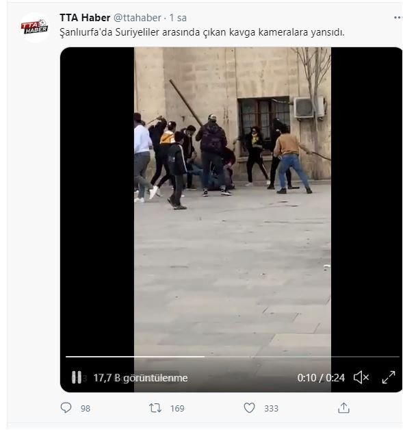 Şanlıurfa'da korkutan gelişme. Suriyeliler içlerinden birini böyle linç etmek istedi. Eski adı Topu yeni adı Rabia Meydanı olan yerde - Resim : 1