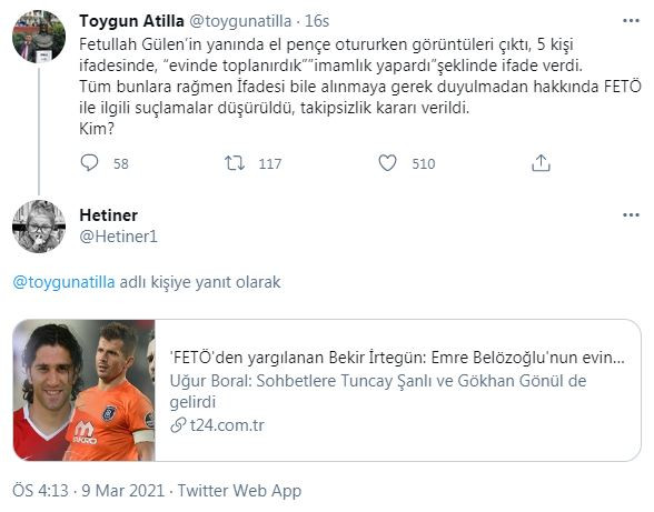 Gazeteci Toygun Atilla sosyal medya hesabından bir bilmece paylaştı. İfadesi bile alınmayan FETÖ’cü futbolcu kim - Resim : 2