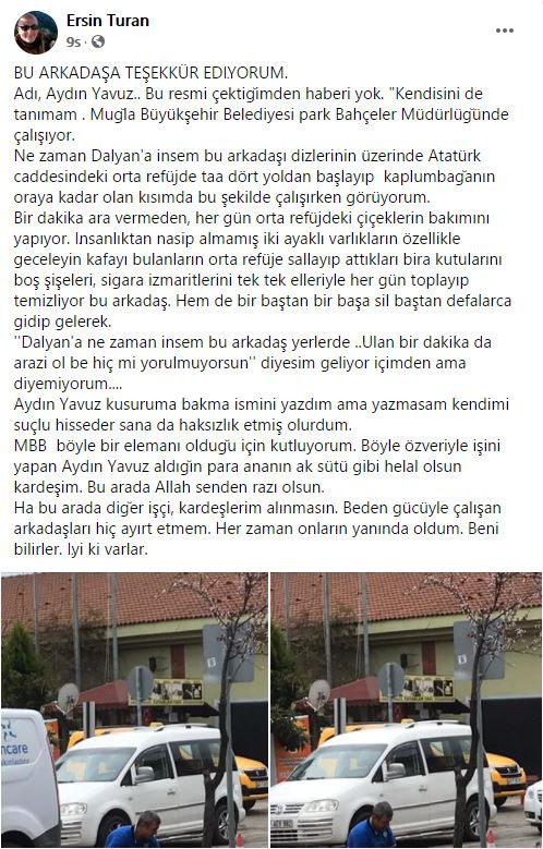 Bütün belediye işçileri böyle olsa Türkiye Ay'a değil Mars'a gider. Türkiye 5 dakika bile işten kaytarmayan bu adamı tanıyacak - Resim : 1