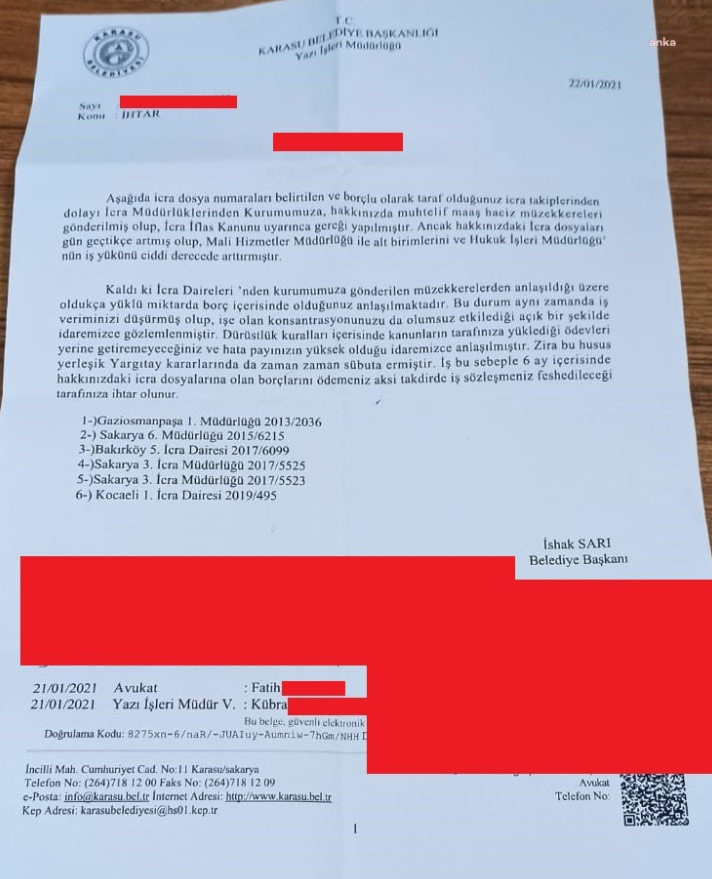 AKP’li belediyeden çalışanlarına tehdit: Borcunu öde yoksa işten atarım - Resim : 1