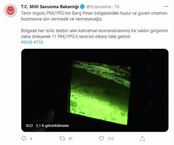 11 PKK'lı terörist öldürüldü (24 Mart 2021) - Resim : 1