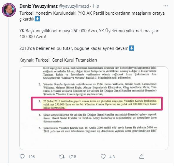 CHP’li vekil tek tek açıkladı. İşte Turkcell’de yüzbinlerce Euro maaş alan AKP’liler - Resim : 1