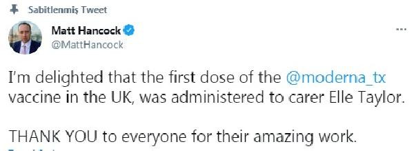 Moderna aşısının ilk dozu uygulandı - Resim : 1