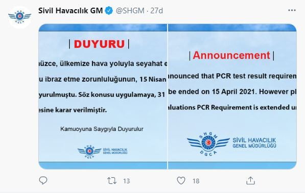 Sivil Havacılık Genel Müdürlüğü duyurdu. 31 Mayıs'a kadar uzatıldı - Resim : 1