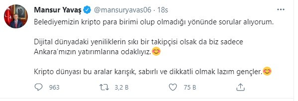 Mansur Yavaş'tan kripto para uyarısı - Resim : 1