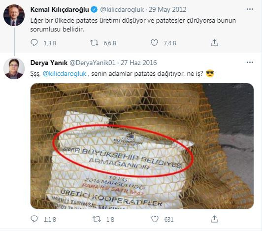 Yeni bakan Derya Yanık fena yakalandı. Senin adamlar patates dağıtıyor ne iş - Resim : 1