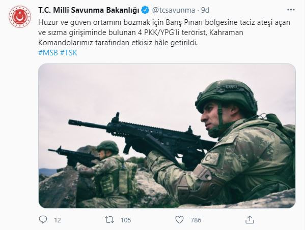 4 PKK'lı terörist öldürüldü (25 Nisan 2021) - Resim : 1