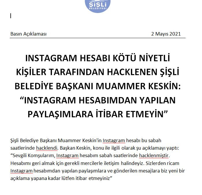 Şişli Belediye başkanının sosyal medya hesabı ele geçirildi - Resim : 2