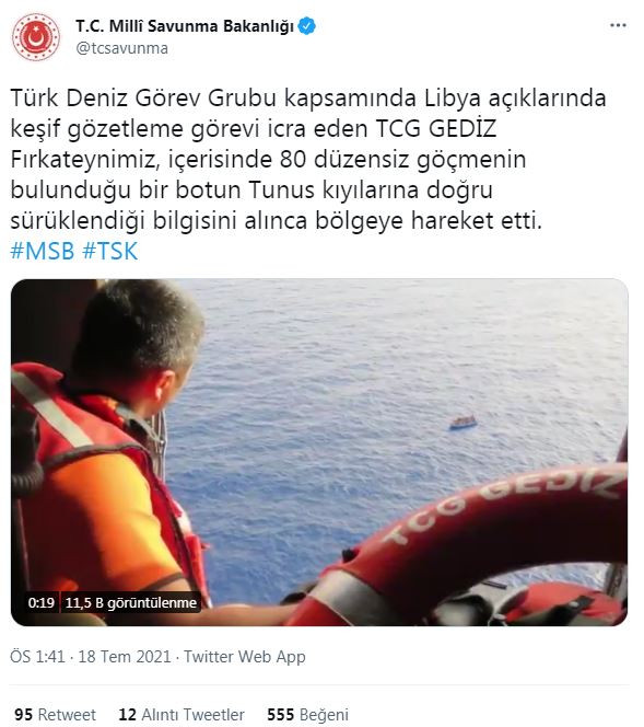 Milli Savunma Bakanlığı duyurdu. 80 göçmen kurtarıldı - Resim : 1