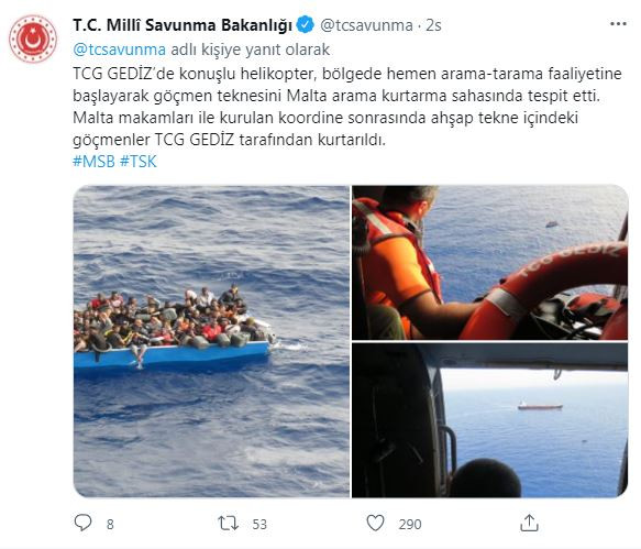 Milli Savunma Bakanlığı duyurdu. 80 göçmen kurtarıldı - Resim : 2