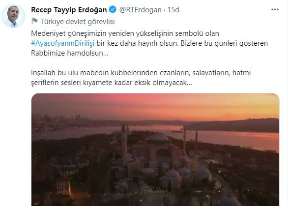 Erdoğan'dan Ayasofya mesajı - Resim : 1