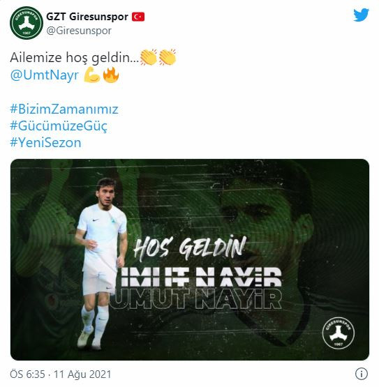 Giresunspor Umut Nayir'i renklerine bağladı - Resim : 1