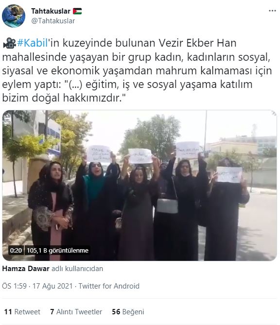 Taliban'ın ele geçirdiği Afganistan'da kadınlar eylem yaptı - Resim : 1