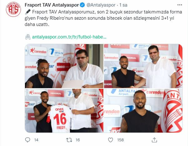 Antalyaspor'dan Fredy'ye yeni sözleşme - Resim : 1
