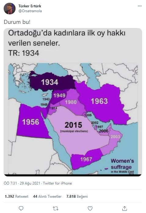 Bu haritadan en çok Türk kadınları ders çıkarmalı - Resim : 1
