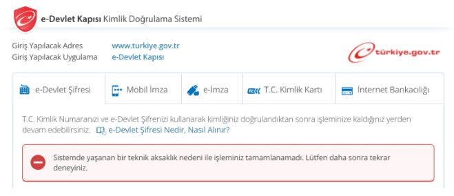 e-Devlet uygulamasına giriş yapılamıyor - Resim : 1