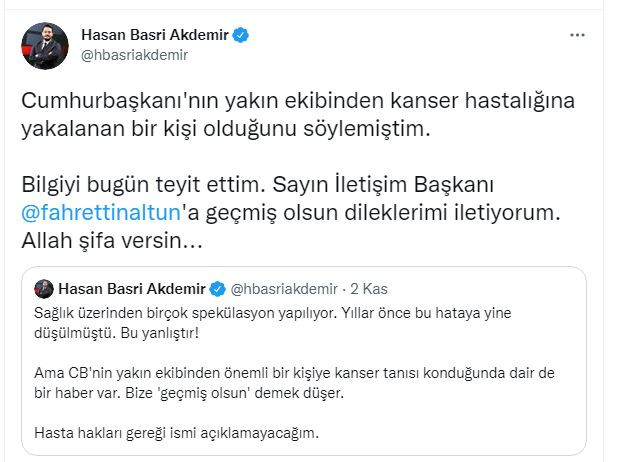 Cumhurbaşkanı Erdoğan’ın yakın çalışma arkadaşının kanser olduğu iddia edildi - Resim : 1