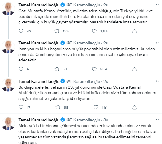 Temel Karamollaoğlu’ndan 10 Kasım mesajı - Resim : 1