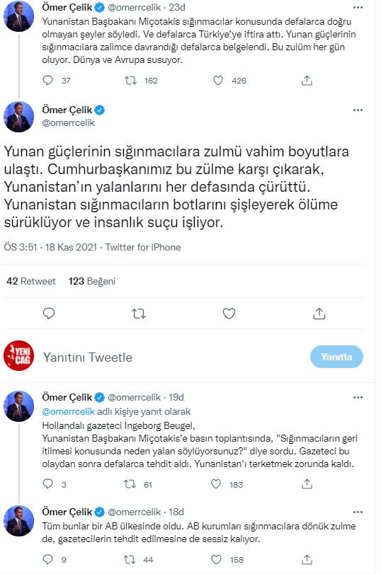 AKP Sözcüsü Çelik'ten Yunanistan'a sığınmacı çıkışı - Resim : 1