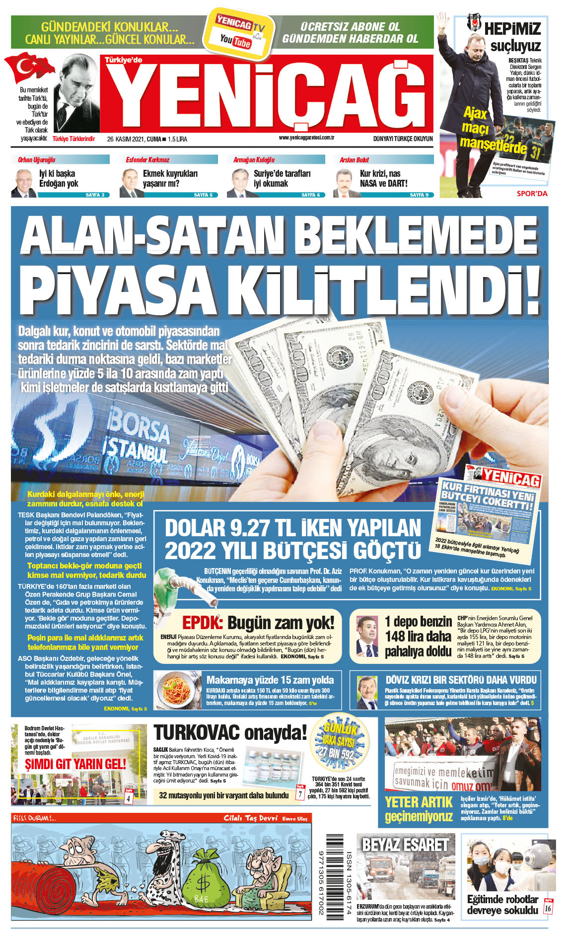 Yeniçağ Gazetesi bugün bu başlıkla çıktı - Resim : 1