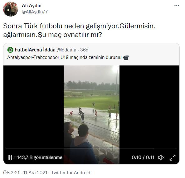 Antalyaspor-Trabzonspor U19 maçında zemin skandalı! Sonra Türk futbolu neden gelişmiyor - Resim : 1