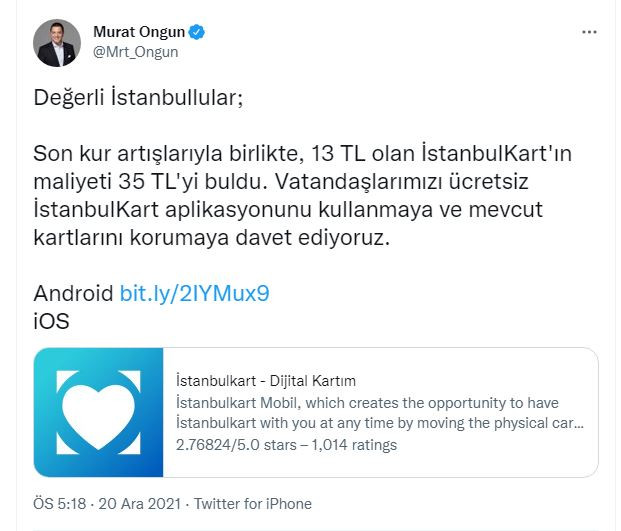 İstanbulKart’ın maliyeti 35 TL'yi buldu, İBB’den çağrı - Resim : 1