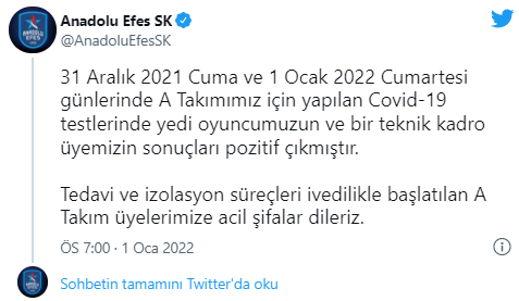 Anadolu Efes'te 8 pozitif vaka - Resim : 1