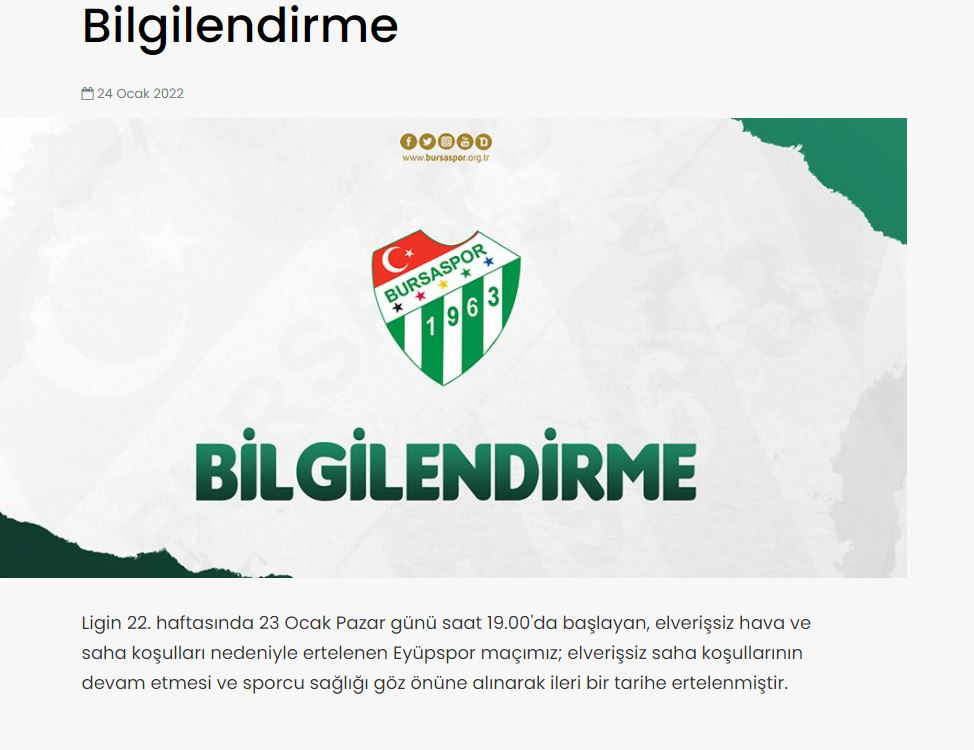 Eyüpspor - Bursaspor maçı hakkında karar açıklandı - Resim : 1