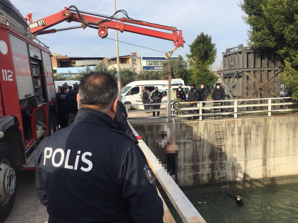 Nehirdeki ceset vinçle çıkartıldı - Resim : 6