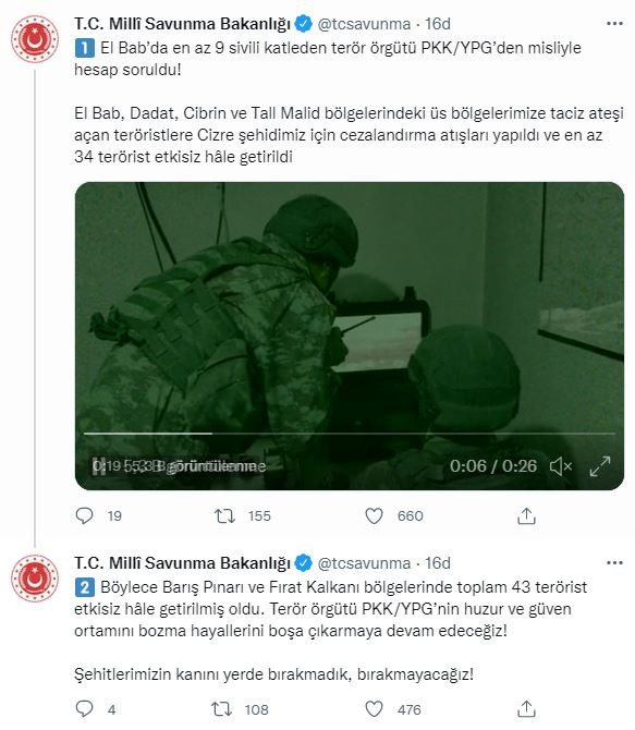 MSB açıkladı: 43 terörist etkisiz hale getirildi - Resim : 1