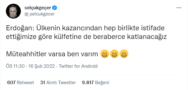 Selçuk Geçer’den Erdoğan’a büyük teklif. 5’li müteahhitleri ter bastı - Resim : 1