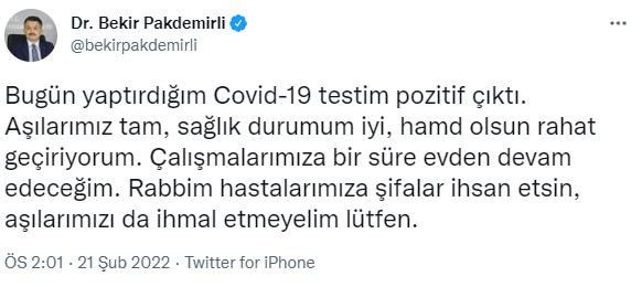 Bakan Pakdemirli'nin korona testi pozitif çıktı - Resim : 1