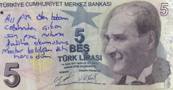 Bu 5 liranın sahibini arıyor - Resim : 1