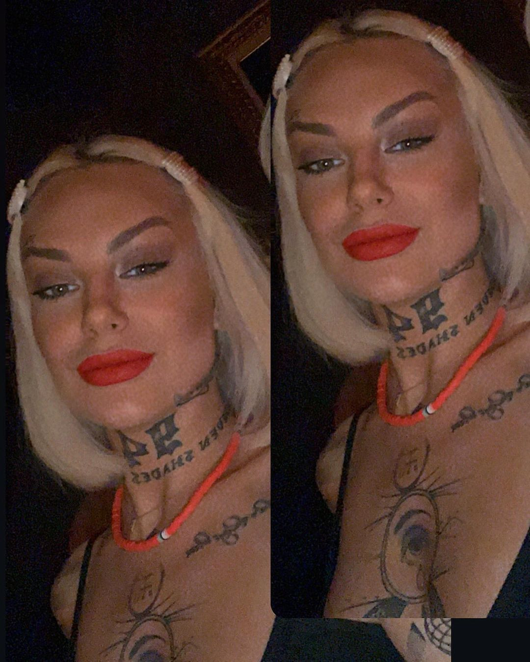 Dövmeleri için göğüs dekolteli kıyafetler giyiyor (27 Şubat 2022) - Resim : 3