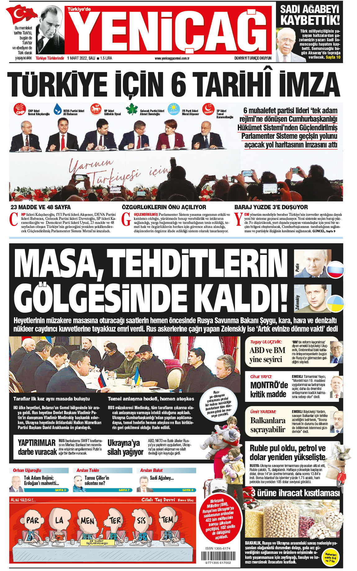 Türkiye için tarihi imzayı Yeniçağ manşete taşıdı - Resim : 1