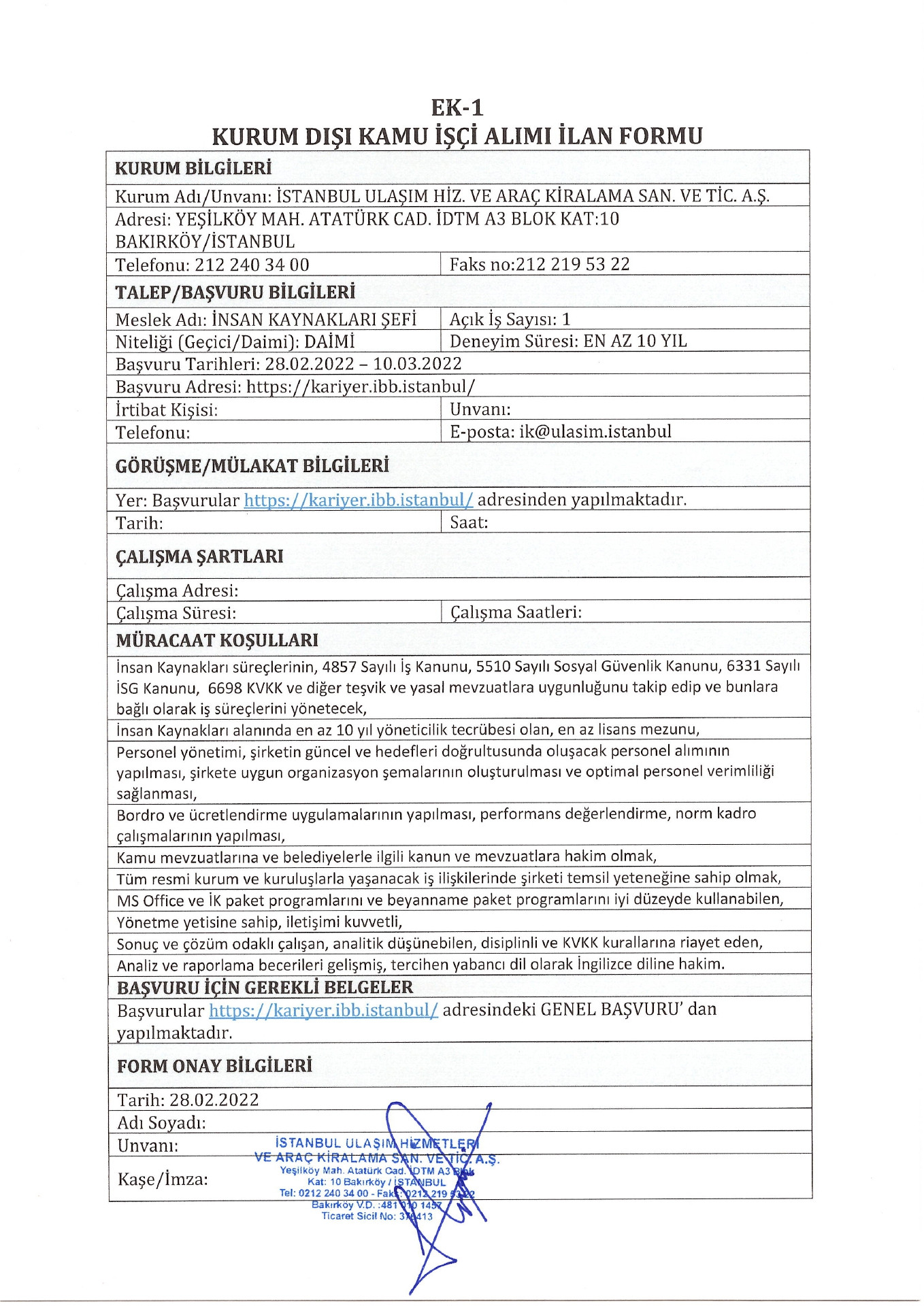 İstanbul Ulaşım insan kaynakları şefi alacak - Resim : 1