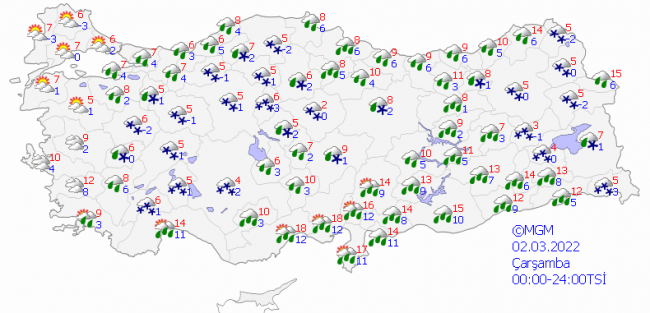 5 il için 'turuncu' 29 il için 'sarı' uyarı: Yoğun kar ve fırtınaya dikkat - Resim : 1