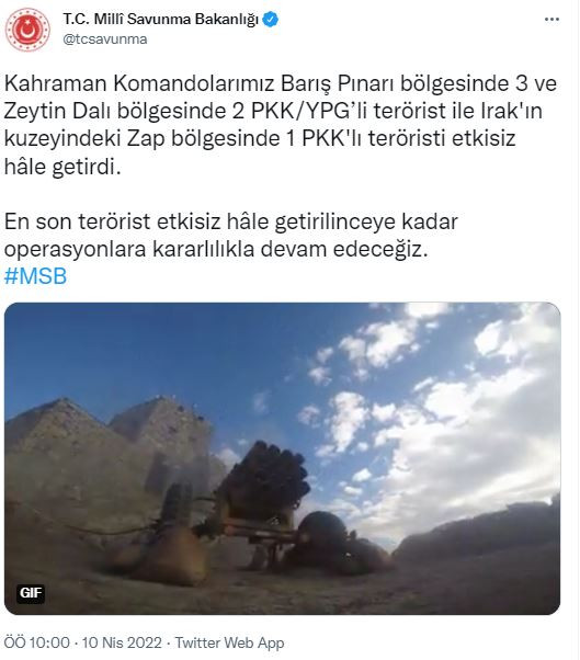 6 terörist etkisiz hale getirildi (10 Nisan 2022) - Resim : 1